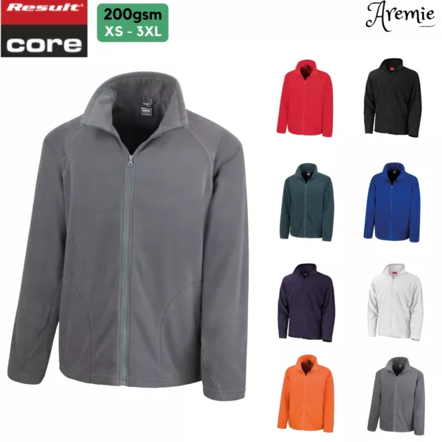 Result Core Plain Full Zip Up Micro Fleece Outdoor Jacket, Mens Ladies Outerwear