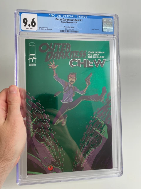Outer Darkness/Chew #1 ECCC Green Foil Convention Variant CGC 9.6! White Pages!