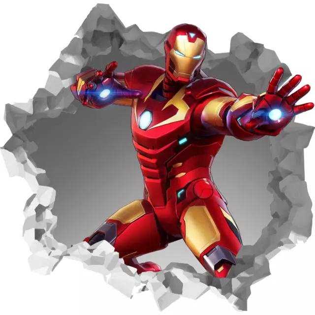 Iron Man 3D Wall Break Decal Wall Sticker 2