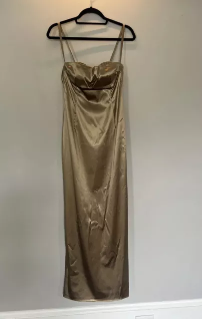 Vintage Authentic DOLCE & GABBANA Satin Gold Bustier Dress Size 44 Italy - 8 US Vintage Authentic DOLCE & GABBANA Satin Gold Bustier Dress Size 44 Italy - 8 US