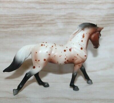 .#5899 Breyer Stablemate Horse, Cantering Warmblood, Red Appaloosa