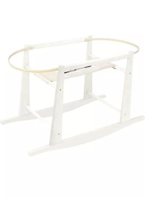 Jolly Jumper Rocking Wooden Moses Basket Antique White