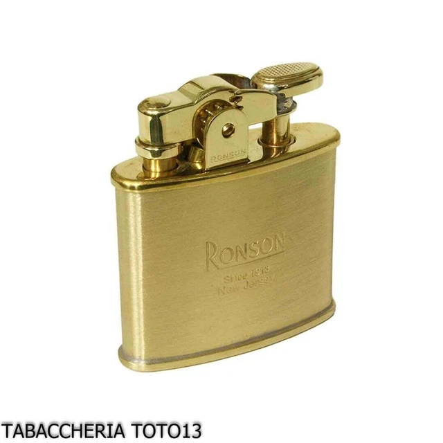Ronson Nostalgia accendino a benzina finitura ottone satinato