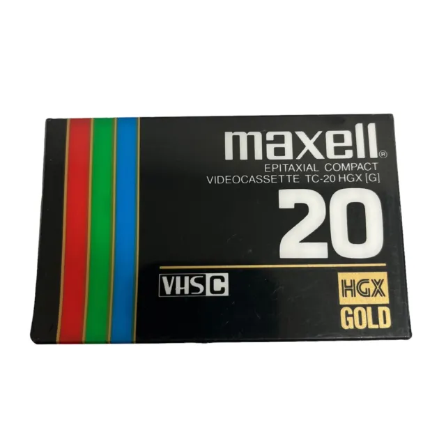 Maxell TC-20 HGX [G] Gold, Epitaxial Compact Video Cassette, VHS C, 20 min, NEW