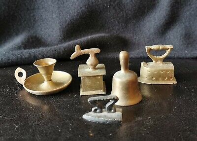 Vintage Brass Miniature Antique Appliances Doll Furniiture
