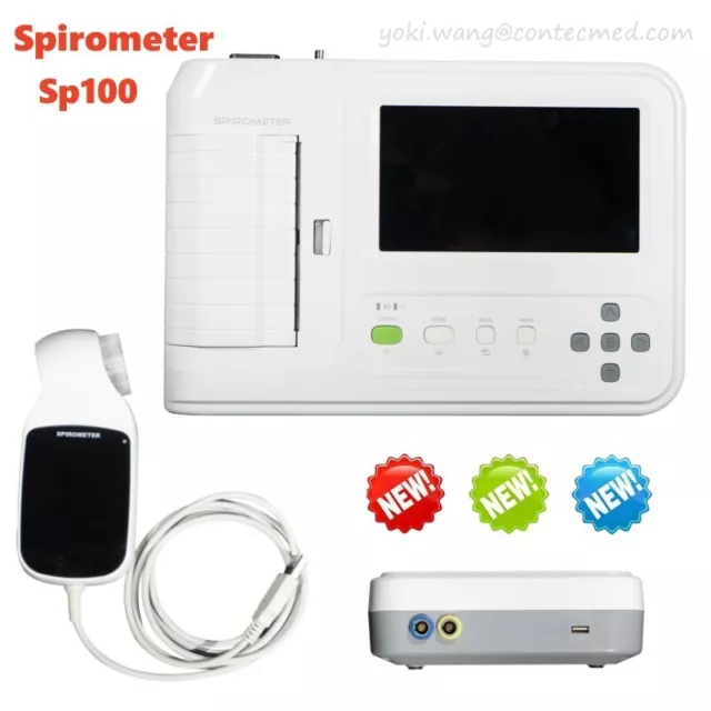 SP100 Spirometer Portable Lung Function Testing Device FVC SVC Touch Screen NEW