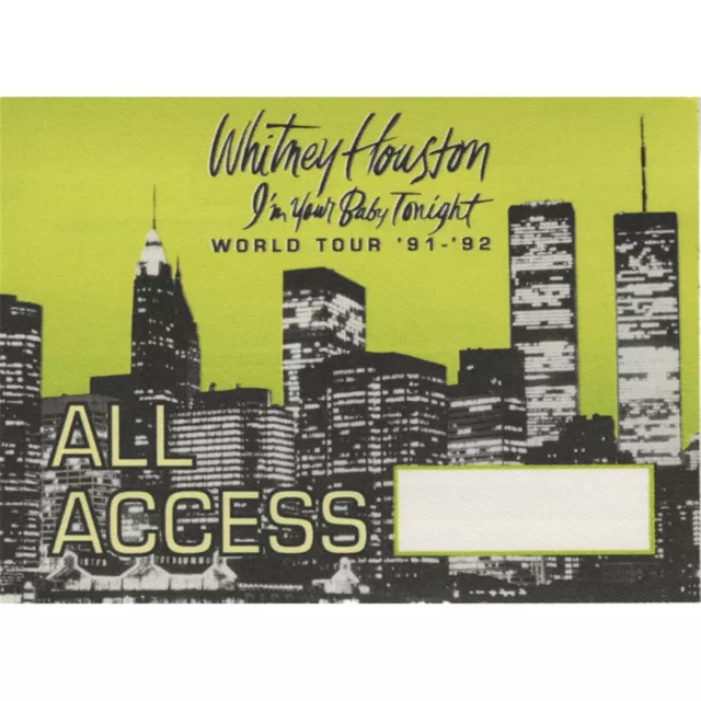 Whitney Houston 1991 Im Your Baby Tonight concert tour All Access Backstage Pass