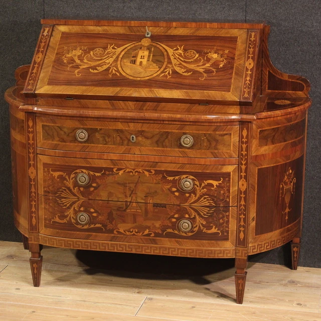 Rabat Office Secretary Dresser Marked in Antique Style Louis XVI 900 Furniture