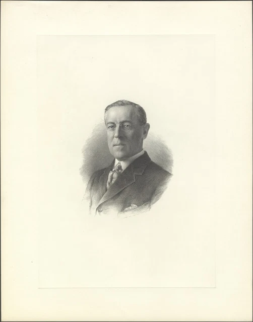 U.1940s. Bep Ufficiale Presidenziale Ritratto, Affondato, Woodrow Wilson