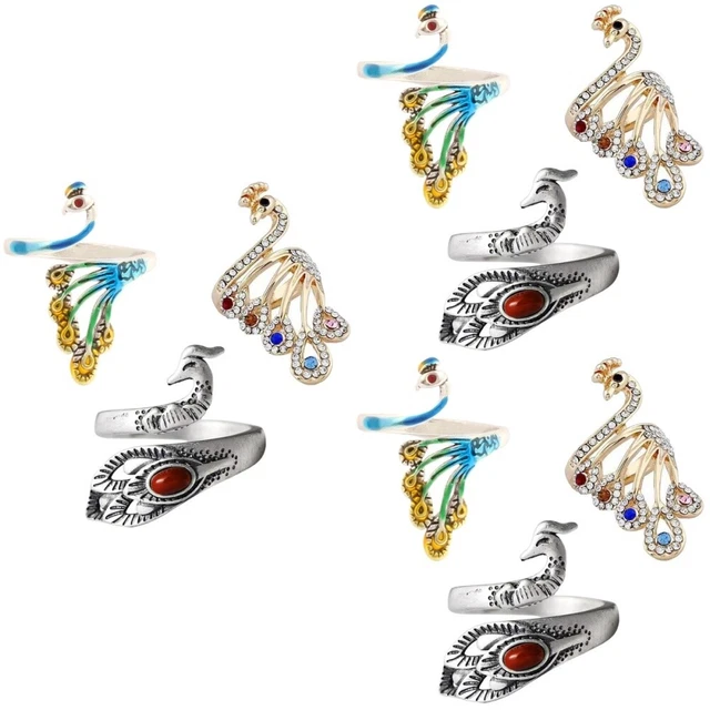9 uds anillos de artesanía anillos de ganchillo adorno de ganchillo anillos de punto anillos de metal