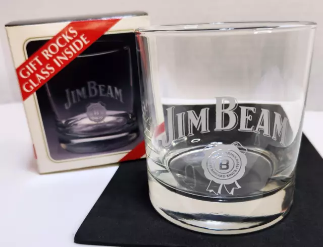 Jim Beam Gift Rocks Glass In Original Box