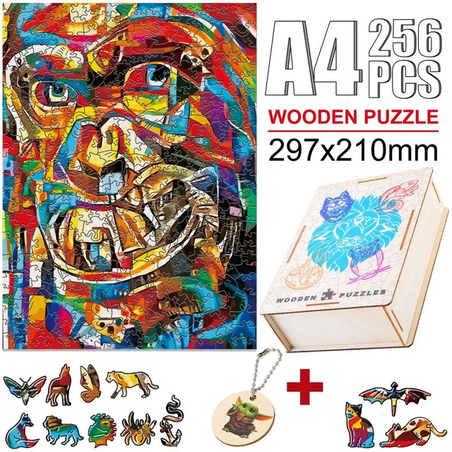 Chimpanzee Animal Jigsaw Puzzles Wooden Adults Kids DIY Crafts Educational Game