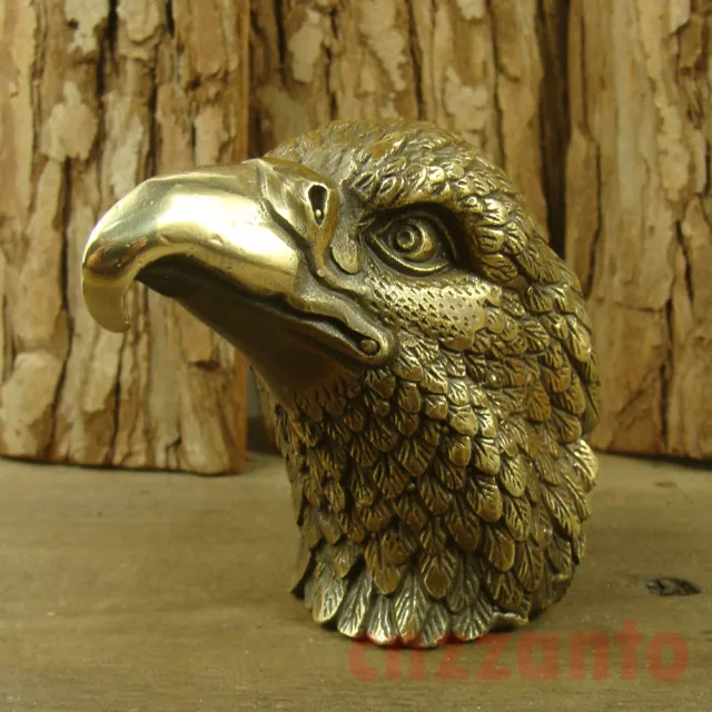 Heavy duty Solid Brass Cast " Eagle head " Decoration figurine statue Z023