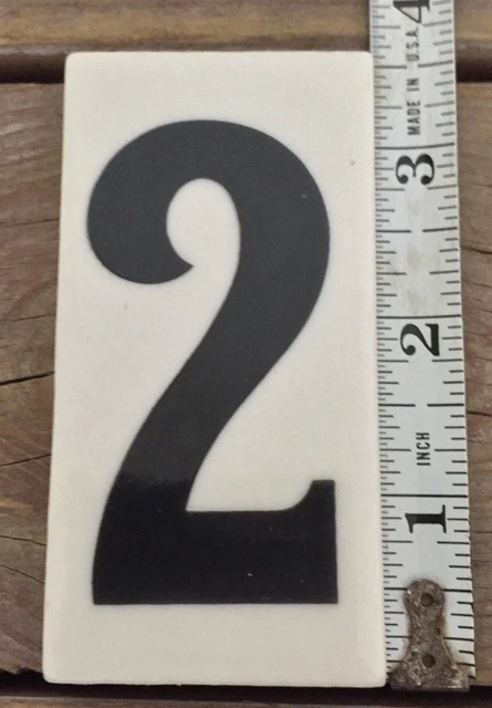 Antique Number 2 Tile Curtis Development & MFG. CO. House Address 1.75X3.45 Inch