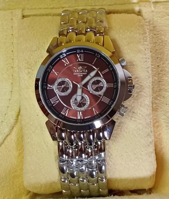 MENS INVICTA WATCH Stainless Steel Swiss Ebauche Calibre 19 Jewels Leather Band 399.00 PicClick