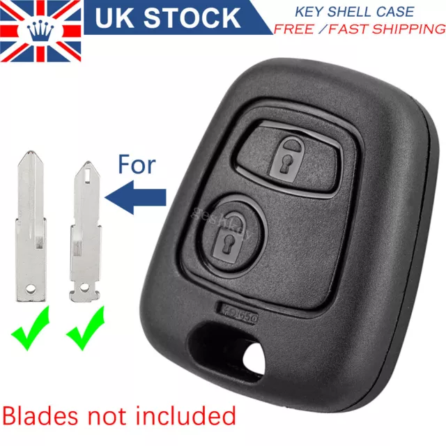 2 Buttons Key Fob Case Remote Cover For Peugeot 107 207 307 407 106 206 306 406