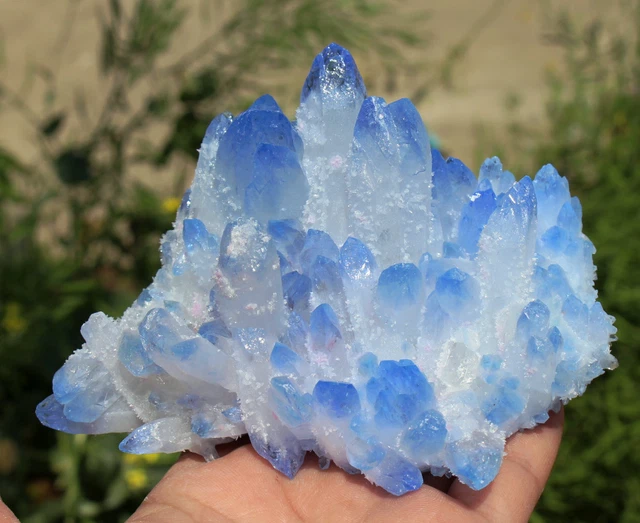 562g New Find Blue Phantom Quartz Crystal Cluster Mineral Specimen Healing 2