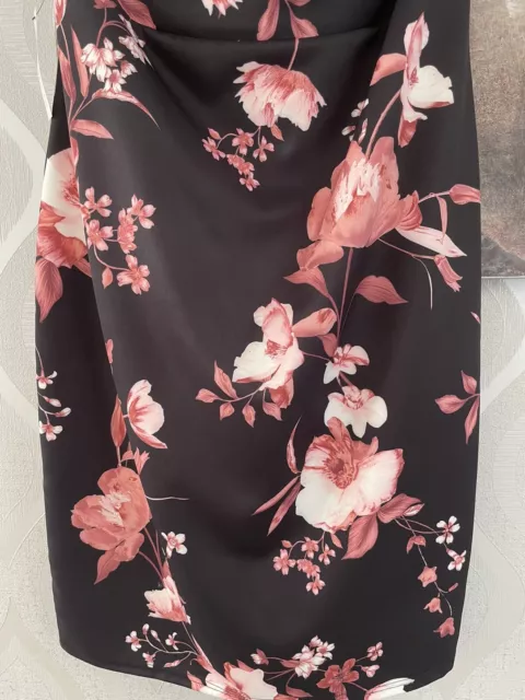 LIPSY Black Floral Ruffle Bardot Bodycon Dress BNWT Plus Size 20 RRP £68 4