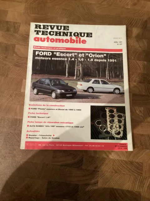 Revue technique Ford Escort cabriolet et Orion essence 1.4-1.6-1.8 depuis 1991