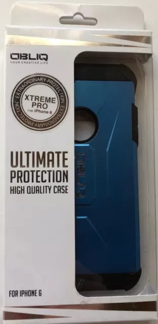 OBLIQ Xtreme Pro Dual Layer Case Heavy Duty Blue Metallic Case for iPhone 6 NEW