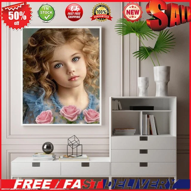 Rose Girl Oil Paint By Numbers Kit DIY Acrylic Painting Frameless Craft (B1949)