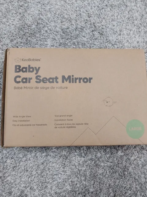 KeaBabies Baby Car Seat Mirror (Large, Sleek Black)