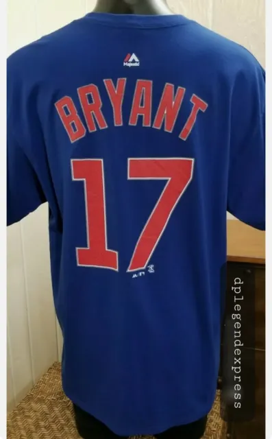 MLB Chicago Cubs Kris Bryant #17 Blue T-Shirt 2016 World Series Champions Sz XL