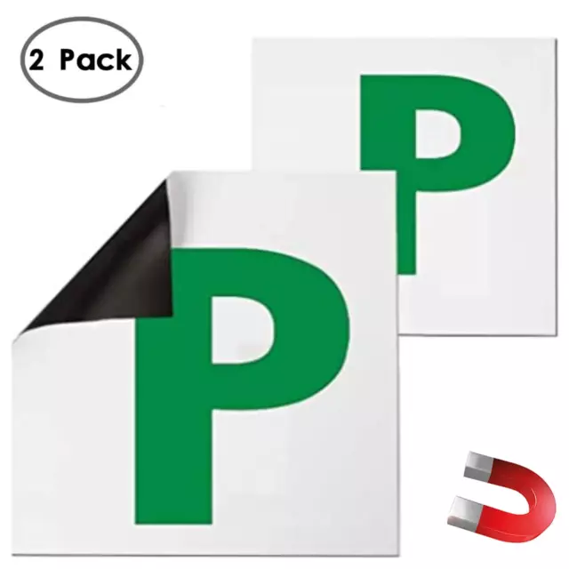 2 X P  Green Fully Magnetic Learner Driver P Plates Just Passed  Pass New Driver