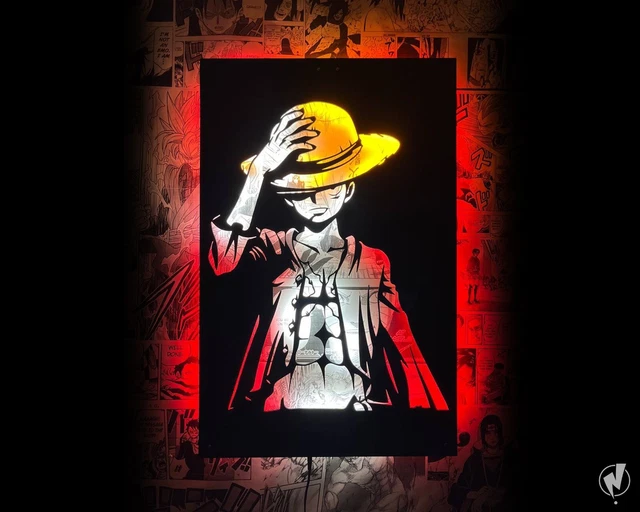 ONE PIECE MONKEY D. Luffy Wooden Led Sign 26x15 inc Christmas 2024 NEW