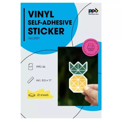 Vinyl Sticker Paper A4 Self-adhesive Glossy Matte White InkJet Printer  Printable