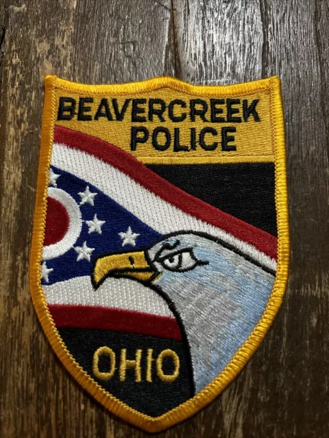 Beavercreek Ohio OH Police Shoulder Patch New Dayton Bald Eagle Beaver Creek