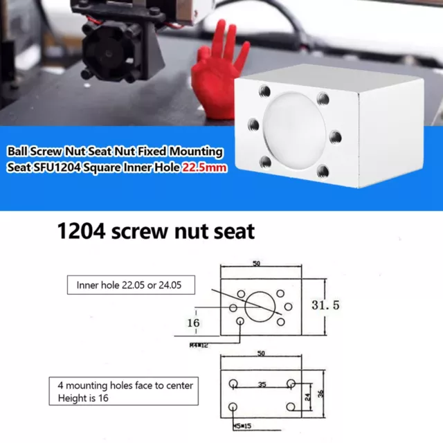 Ballscrew Nut Housing Mount Bracket Holder Fit For SFU1204 Screws↑