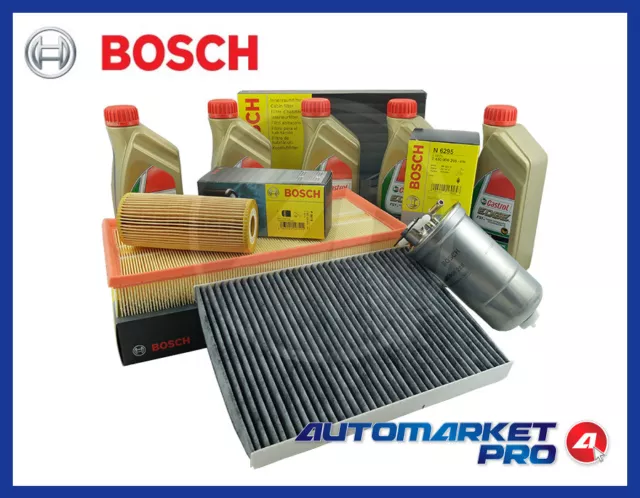 Kit Filtri Bosch Olio Tagliando Vw Golf Iv 4 Tdi 1.9 1900 Diesel Castrol Edge