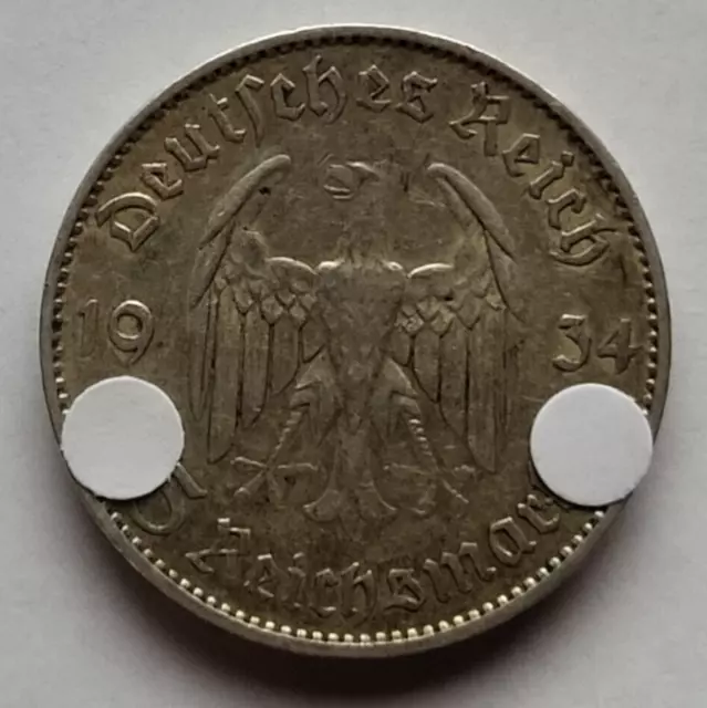 5 Reichsmark Münze - 1934 - F - Deutsches Reich - mit HK - Garnisonkirche