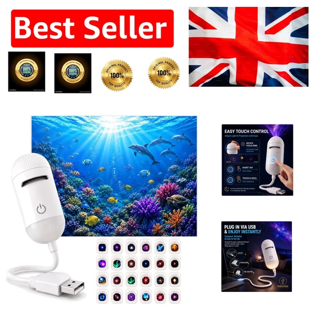 Projector Back Controls DYNAMIC 360° STAR & Moon Projector with Touch Controls - 24 Film Strips ...