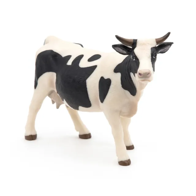 PAPO Farmyard Friends Black and White Cow Toy Figure, White/Black (51148)