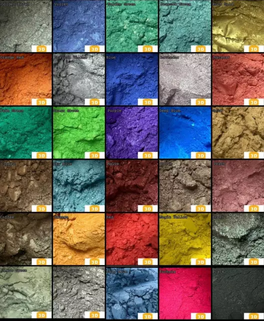 PEARL– Farbpigmente, 60 Farben, UV-Stabil, für Epoxidharz, Polyurethanharz uvm.