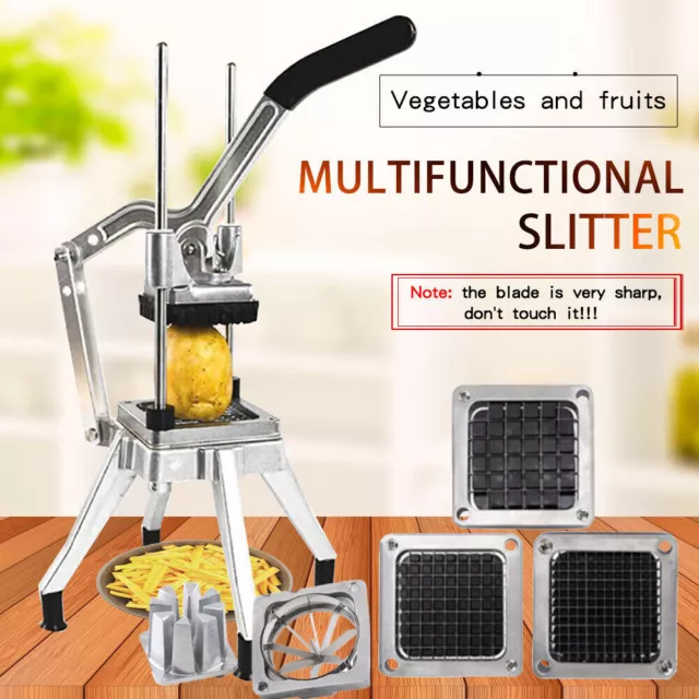 Commercial Vegetable Dicer French Fry Cutter w/4 Blades Wedge Slicer Fruit Chopp