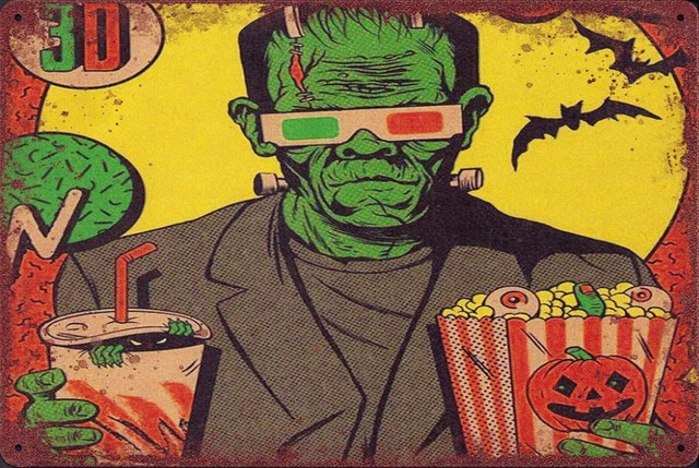 thumbnail image 2 of Frankenstein Movie Advertising Tin Sign – 8x12 Inches – All Metal, Gloss Finish 2 of 5