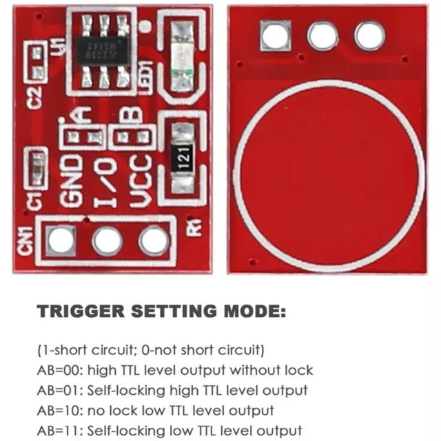 TTP223 Touch Button Modular Self Locking Micro Capacitive Switch 10pcs Pack