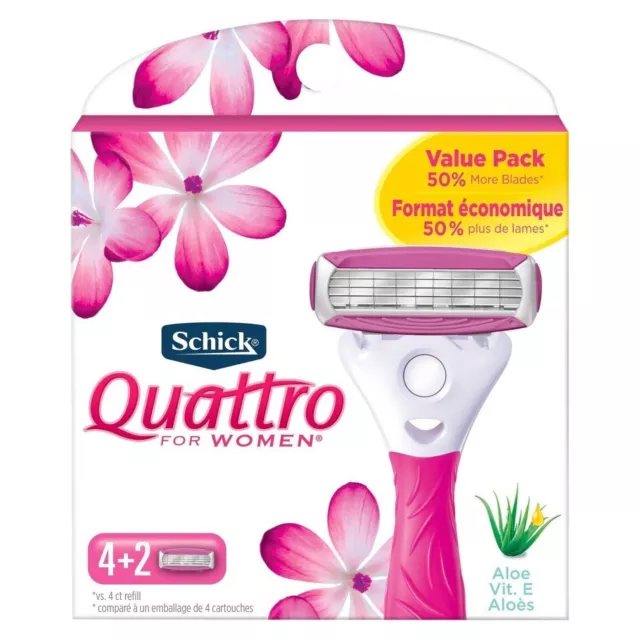 Schick Quattro for Women Refill Razor Blade Cartridges, 6 Count