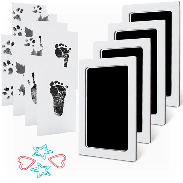 Baby Footprint Handprint Pet Paw Print Kit with 4 Ink Pads and 8 Imprint Cards