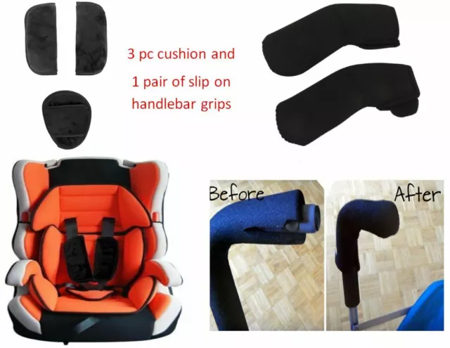 3 pc Cushion Cover Pad Handlebar Slip Grip for UPPAbaby Baby Kid Stroller Seat
