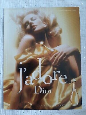 Publicité Papier Parfum Dior "J'adore" de 2004 Carmen Kass Mannequin 