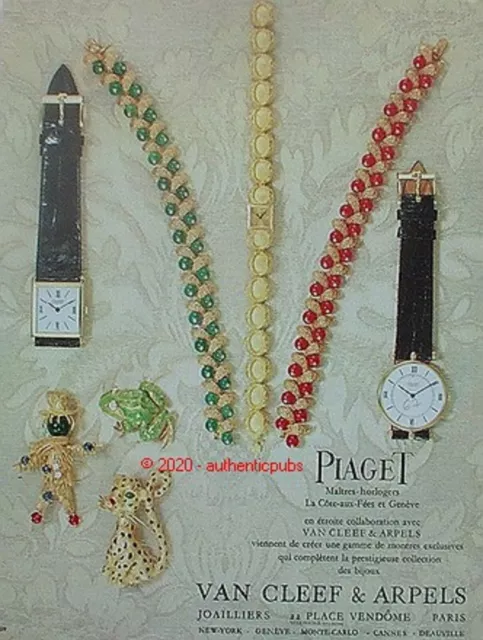 Publicite Piaget Van Cleef & Aepels Montre Bracelet Bijou De 1967 French Ad Pub