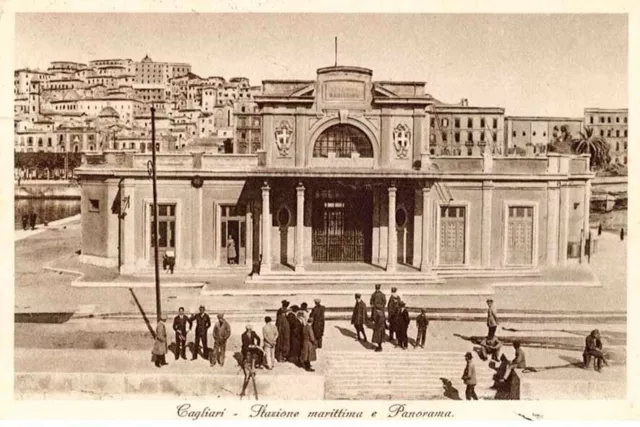 Cartolina Sardegna Cagliari Stazione Marittima Viaggiata Anno 1934