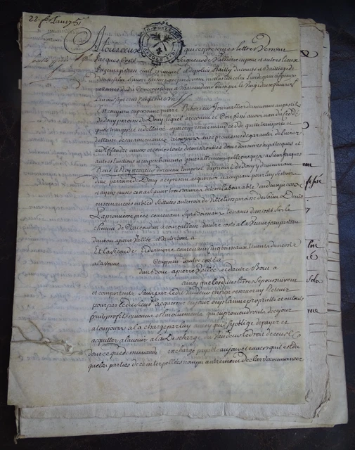 ANCIEN ACTE NOTARIÉ archive Famille Notaire XVIII ème / 1730.. Général