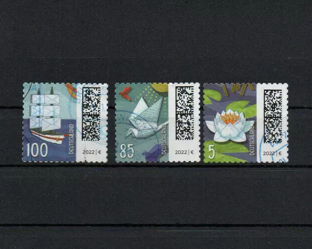 BRD 2022 Dauerserie Welt der Briefe MiNr 3644-3646 Segler,Seerose, gestempelt
