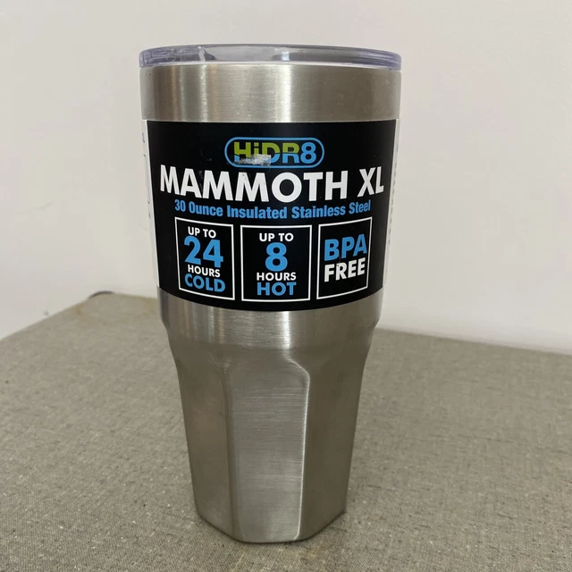 HiDR8 Mammoth XL 30 Oz Insulated Stainless Steel Mug BPA Free Hot/ Cold