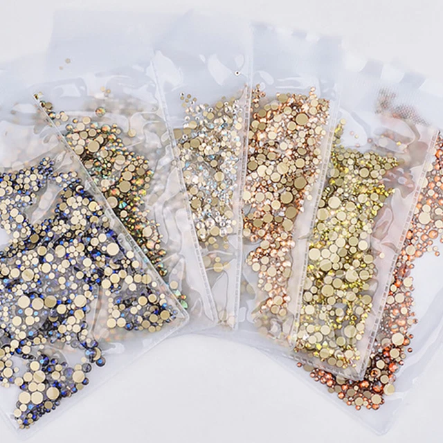2x Nail art Bling Strass Flatback Glas Charme Diamanten für Nägel Diamant 6